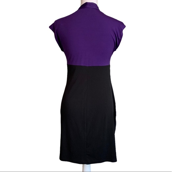Enfocus Studio Black & Purple Midi Dress Size 10 - Picture 3 of 16